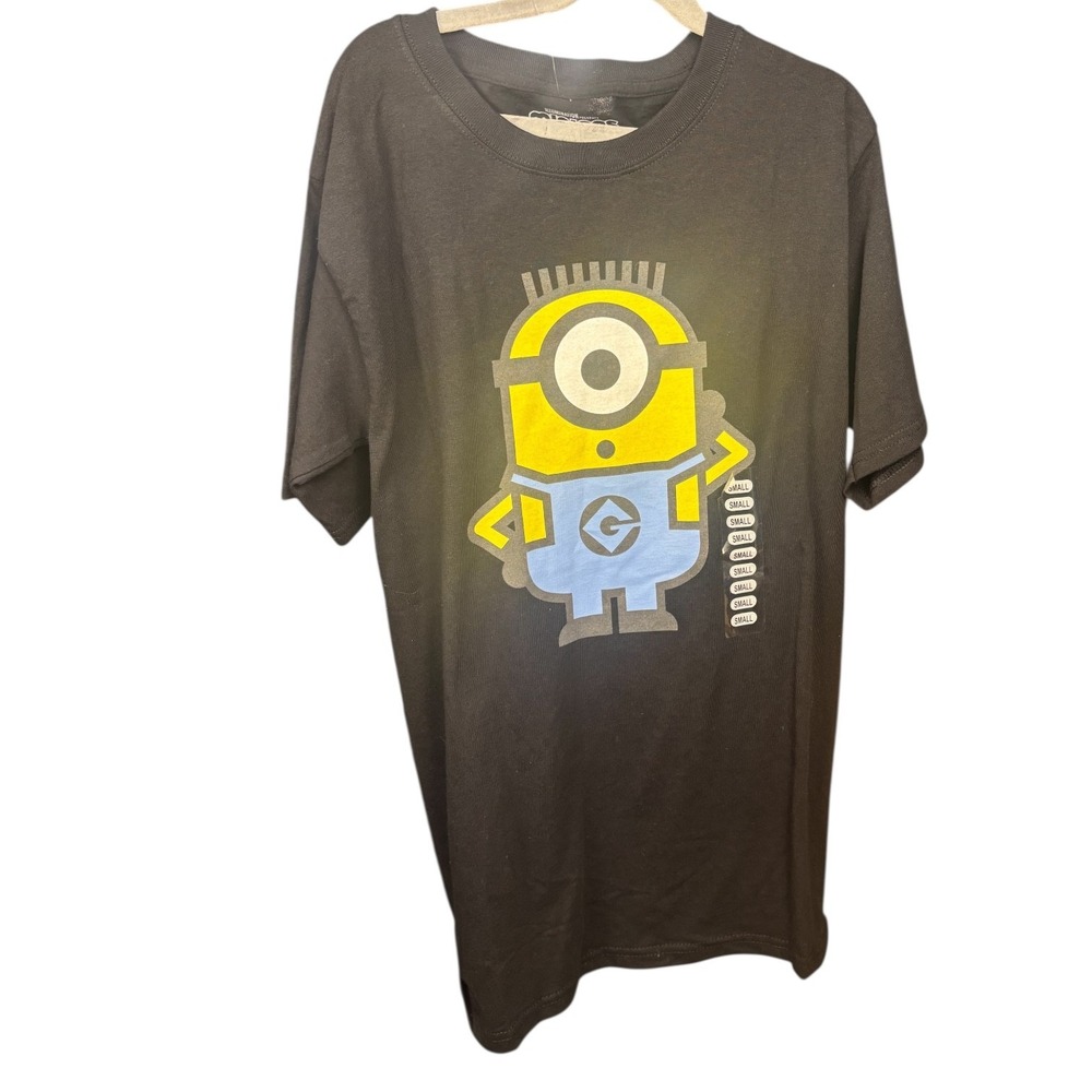 Minions Rise of Gru Men's Small T-Shirt Illumination Cartoon Movie Black‎ NWT